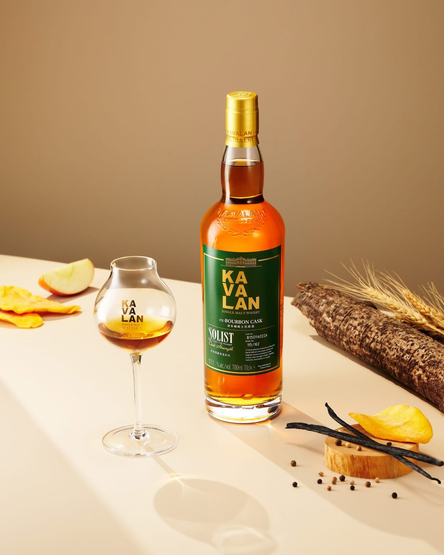 Whisky, Kavalan, Solist Ex-Bourbon Cask, Single Malt, Taiwan, 57.8 %, 70cl