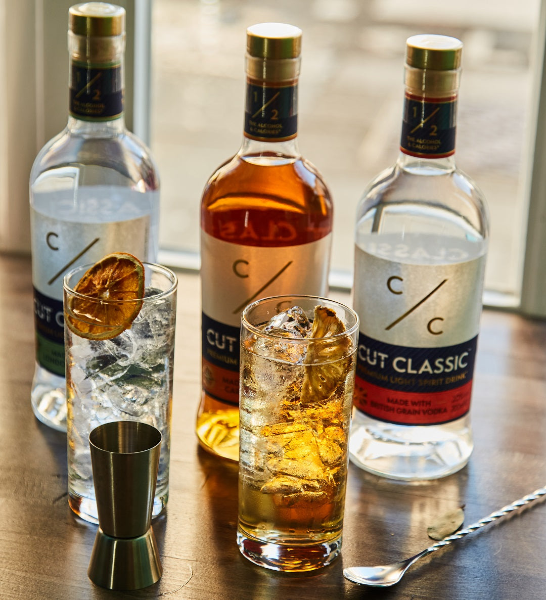 Lower Alcohol, Cut Classics, Light Spirits Collection Trio Gin, Rum, & Vodka 3x70cl 20%