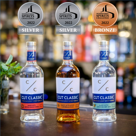 Lower Alcohol, Cut Classics, Light Spirits Collection Trio Gin, Rum, & Vodka 3x70cl 20%